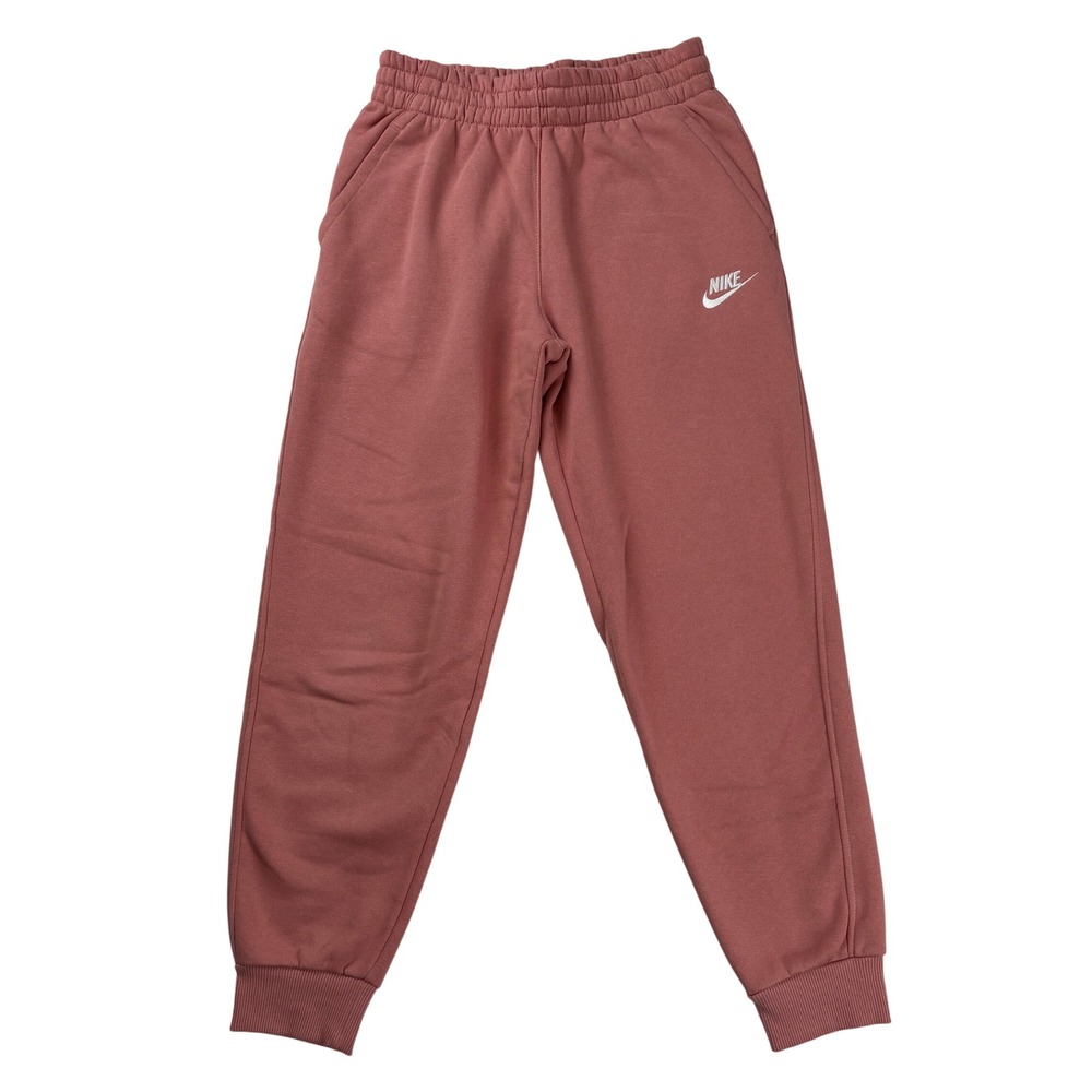 Nike Kids Joggers Sweatpants‎ Pink Cotton Blend Elastic Waist Drawstring Logo M